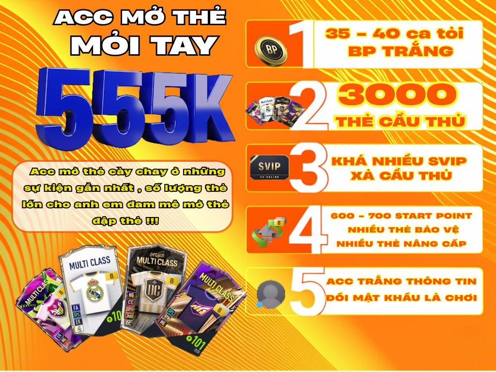 ACC MỞ THẺ MỎI TAY